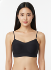 FULL COVERAGE PADDED STEPLES CRISSCROSS SPORTS BRA BLACK