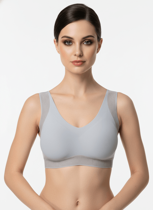 Padded Non-Wired Full Cup Striped Solid Bra