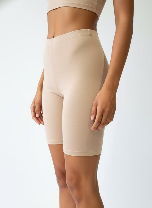 Cycling Shorts for woman in Cotton Stretchable pack of 2 ( Skin And Black )