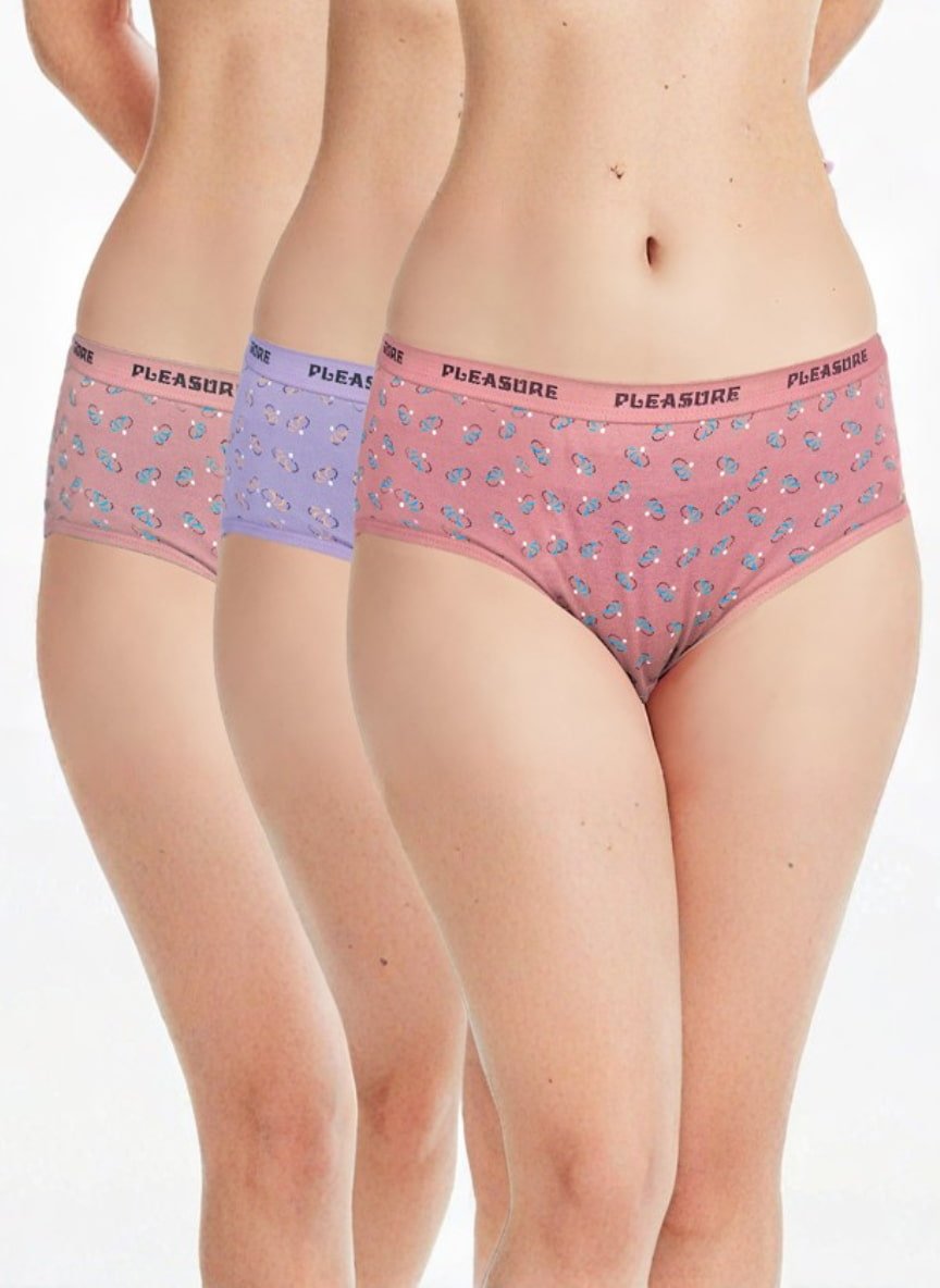 Mid Waist Printed Cotton Panties