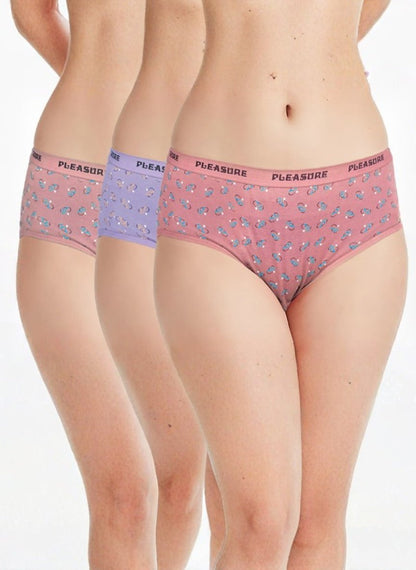 Mid Waist Printed Cotton Panties