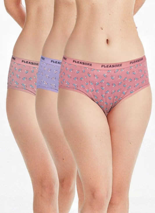 Mid Waist Printed Cotton Panties