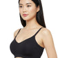 Full Coverage Padded Strapless Crisscross Sports Bra Black