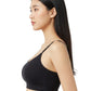 Full Coverage Padded Strapless Crisscross Sports Bra Black
