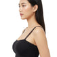 Full Coverage Padded Strapless Crisscross Sports Bra Black