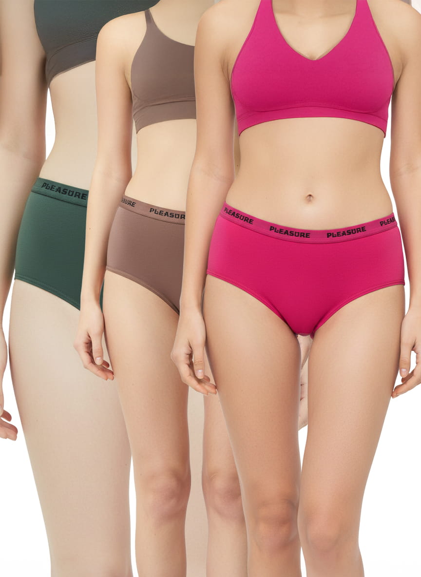 MID WAIST HIPSTER PANTIES  STRETCHABLE FABRIC  IN - COTTON