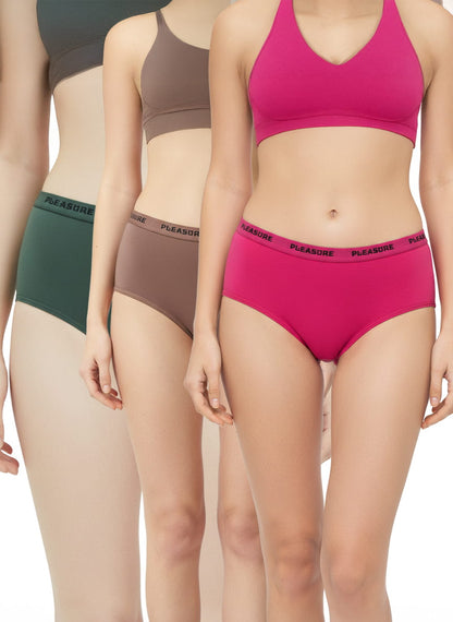 MID WAIST HIPSTER PANTIES  STRETCHABLE FABRIC  IN - COTTON