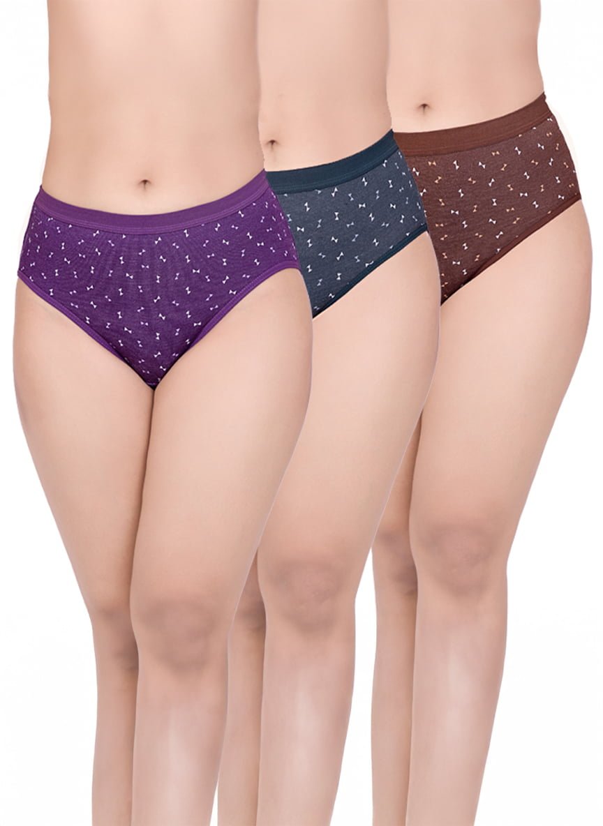 Mid Rise Medium Coverage Modal Fabric In Lovender Grey Coffee