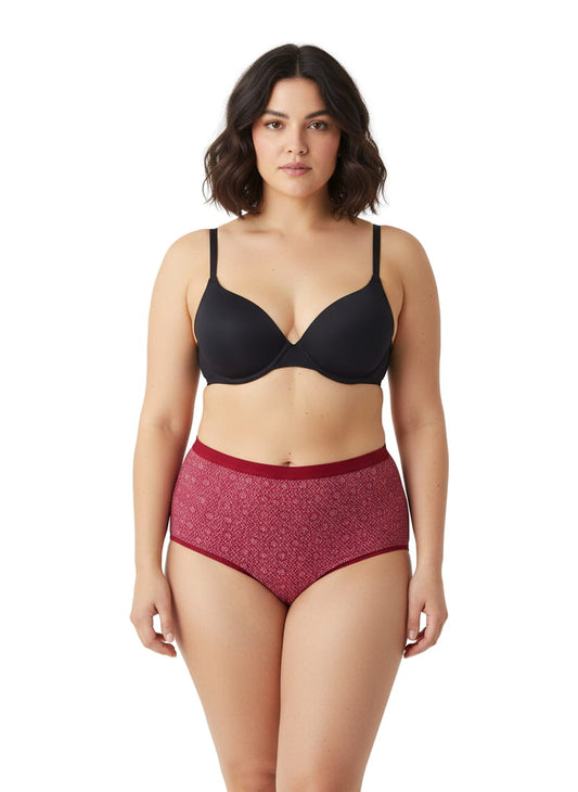 Plus Size Hipster Cotton Printed Panty In Multicolor