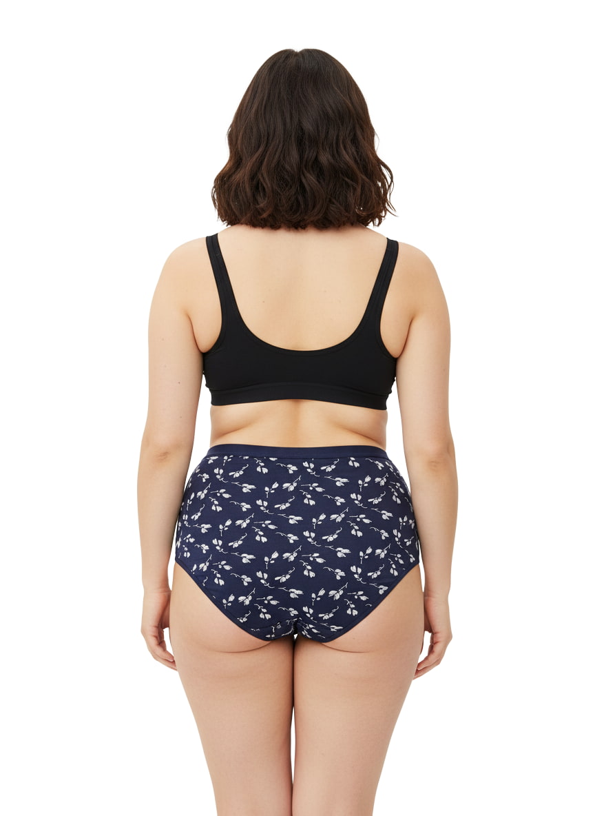 High Waist Plus Size Hipster Cotton Printed Panty