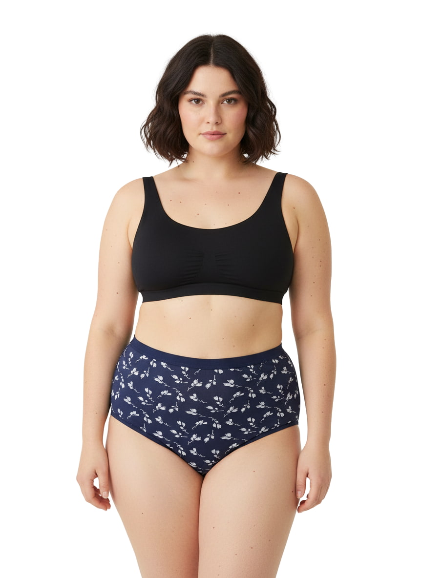 High Waist Plus Size Hipster Cotton Printed Panty