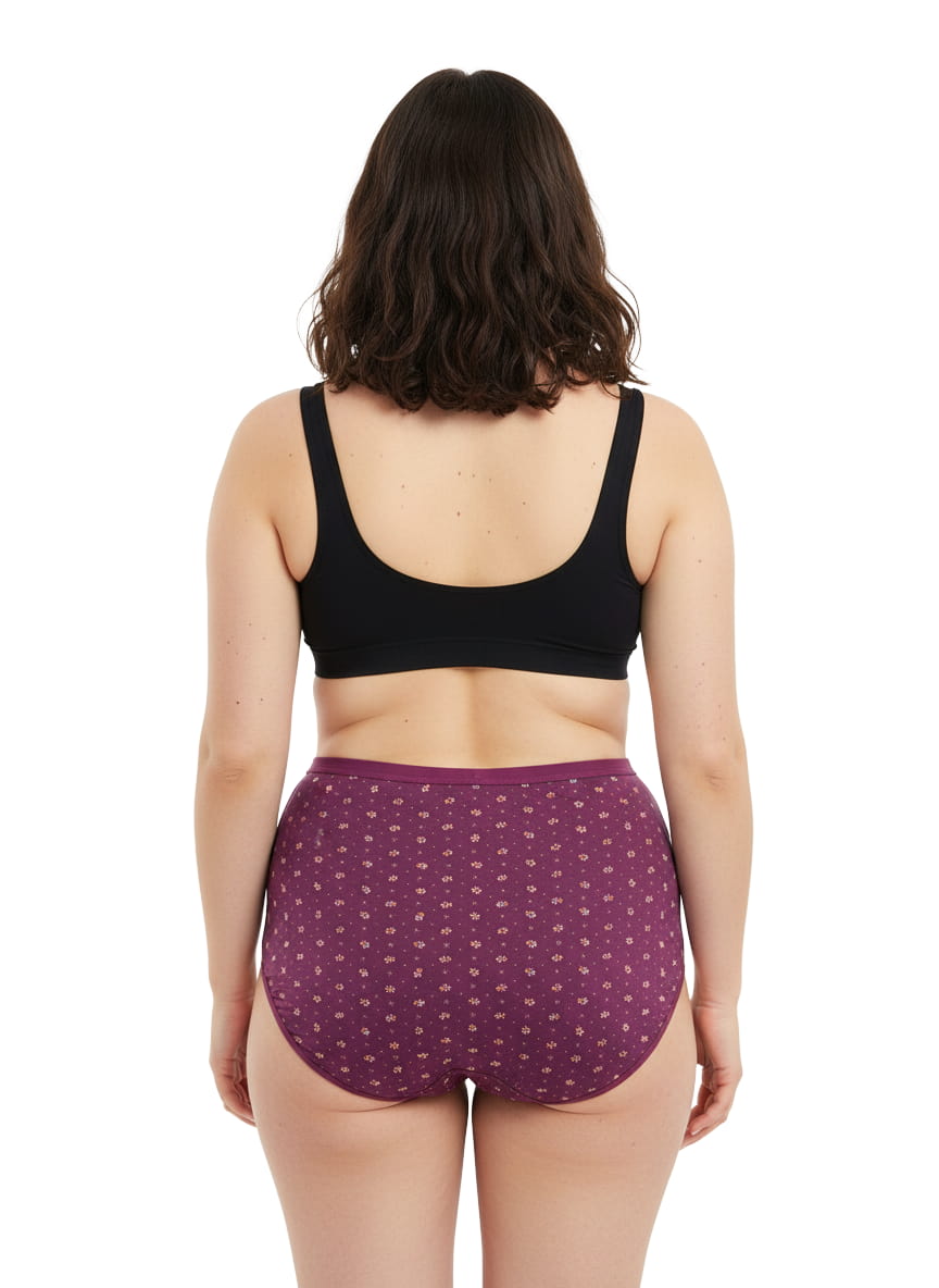 High Waist Plus Size Hipster Cotton Printed Panty Pack Of 3