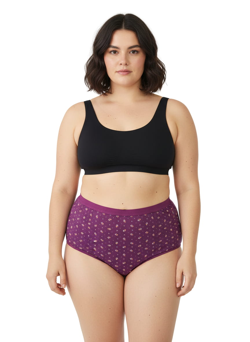 High Waist Plus Size Hipster Cotton Printed Panty Pack Of 3