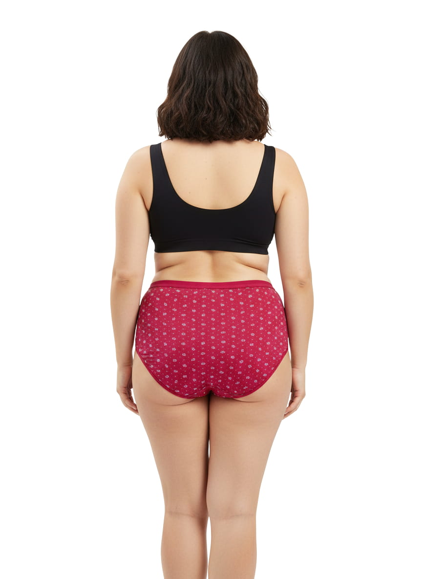 High Waist Plus Size Hipster Cotton Printed Panty Pack Of 3