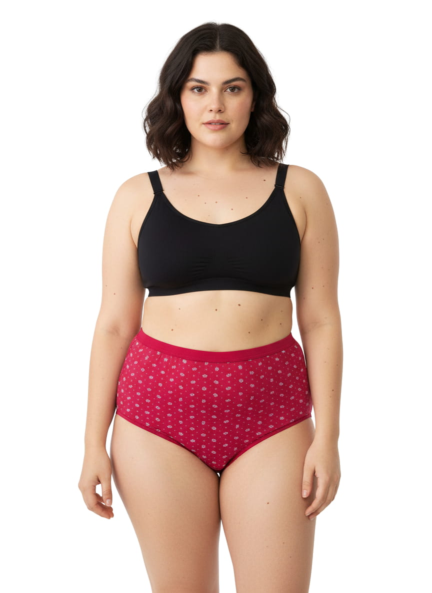 High Waist Plus Size Hipster Cotton Printed Panty Pack Of 3