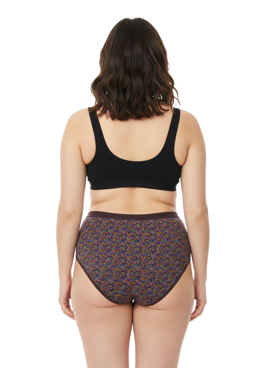 High Waist Geometric Print Plus Size Hipster Cotton  Panty Pack Of 3