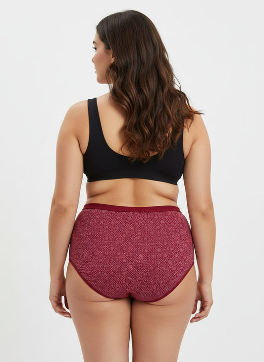 Plus Size Hipster Cotton Printed Panty In Multicolor