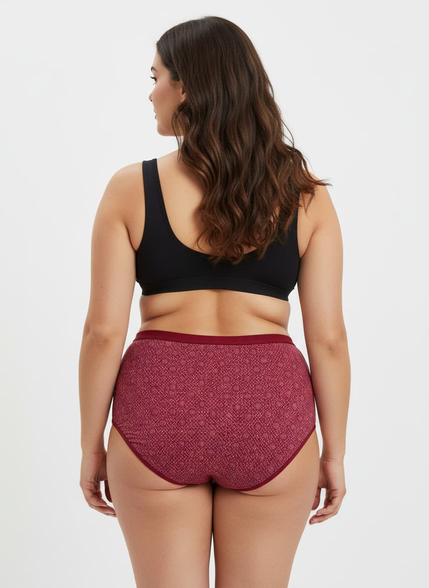 High Waist Plus Size Hipster Cotton Printed Panty