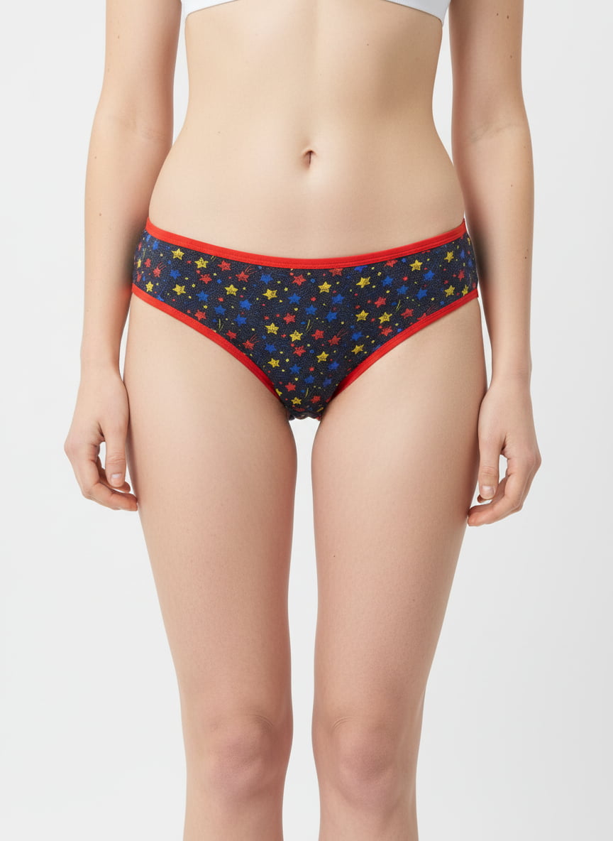 Low Waist Star Print Cotton Panties