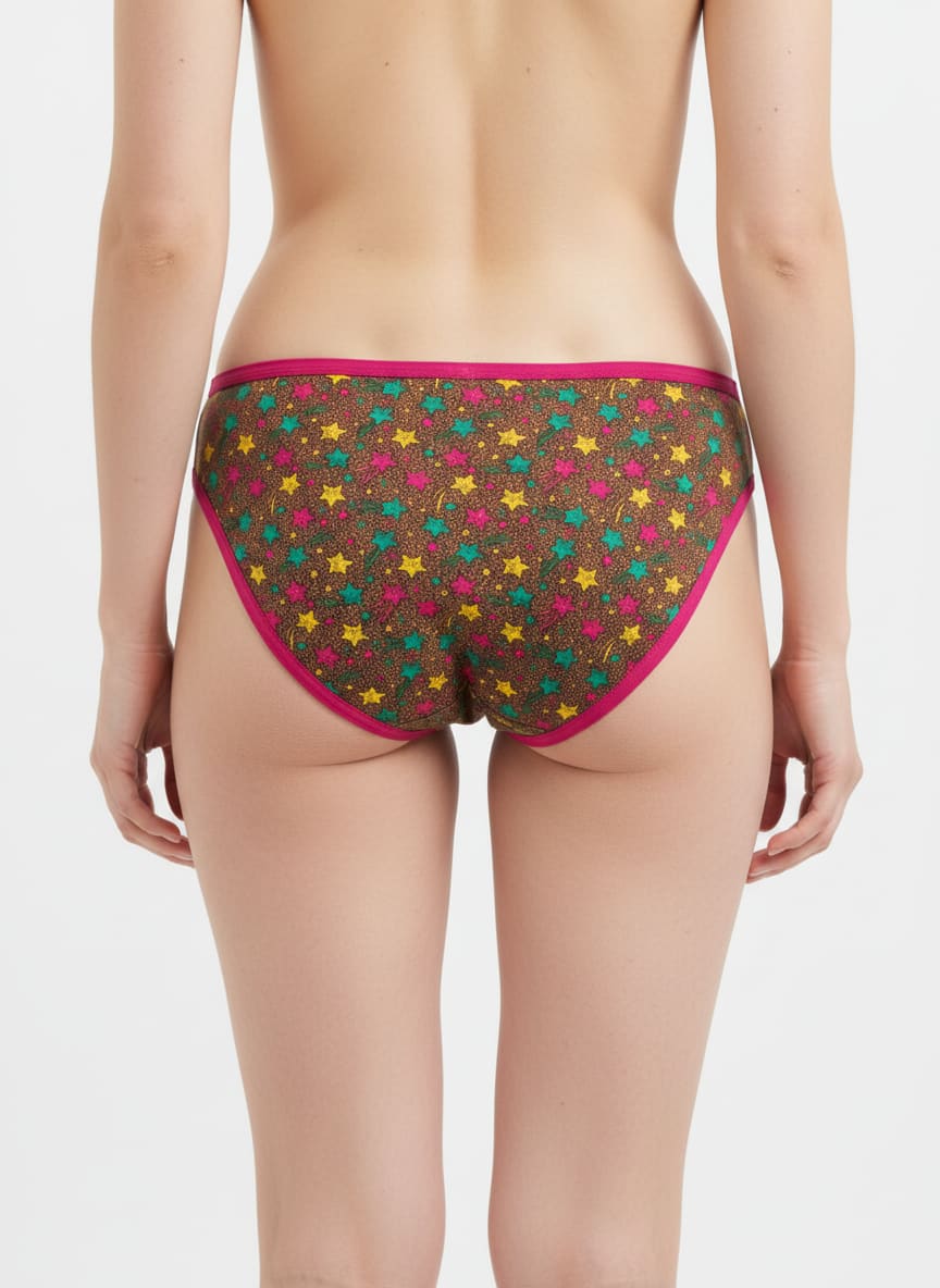 Low Waist Star Print Cotton Panties