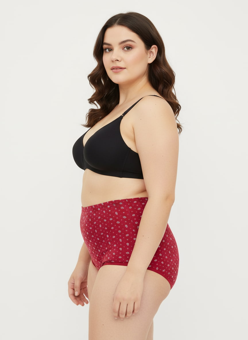 High Waist Plus Size Hipster Cotton Printed Panty Pack Of 3