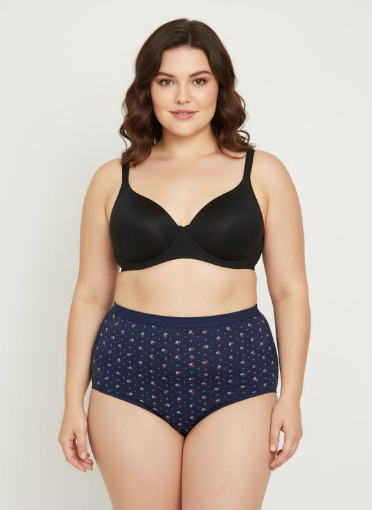 High Waist Plus Size Hipster Cotton Printed Panty Pack Of 3