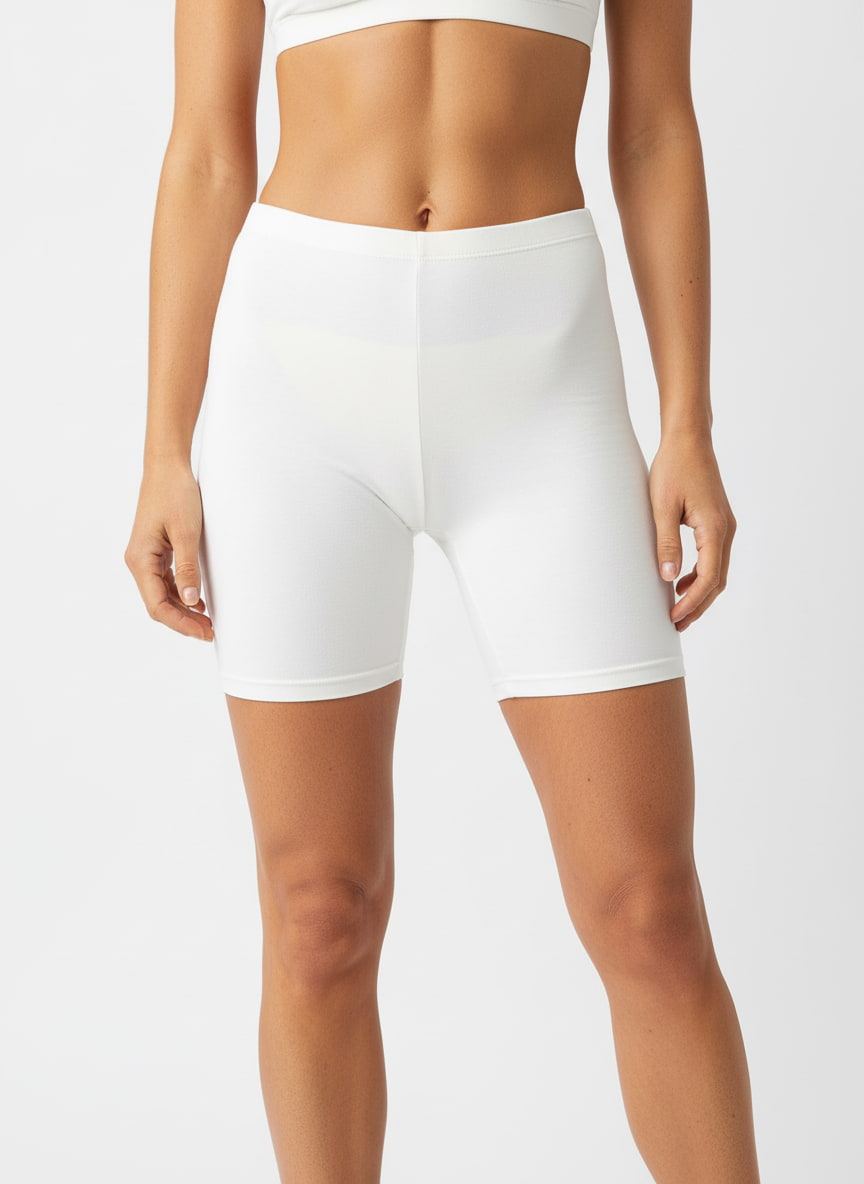 Cycling Shorts for woman in Cotton Stretchable pack of 2 (White And Black)