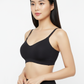 FULL COVERAGE PADDED STEPLES CRISSCROSS SPORTS BRA BLACK
