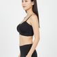 FULL COVERAGE PADDED STEPLES CRISSCROSS SPORTS BRA BLACK