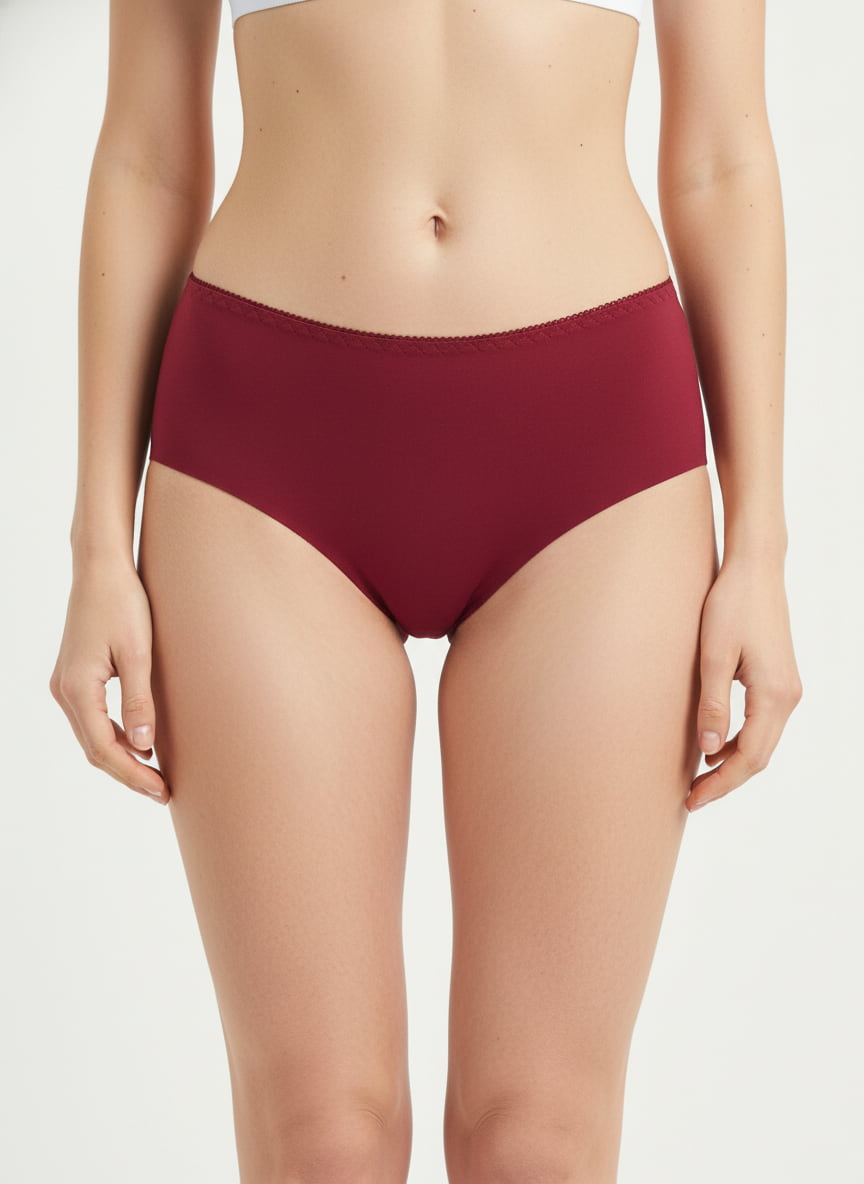 Mid Waist Seamless Laser-Cut Hipster Panties Pack Of 2