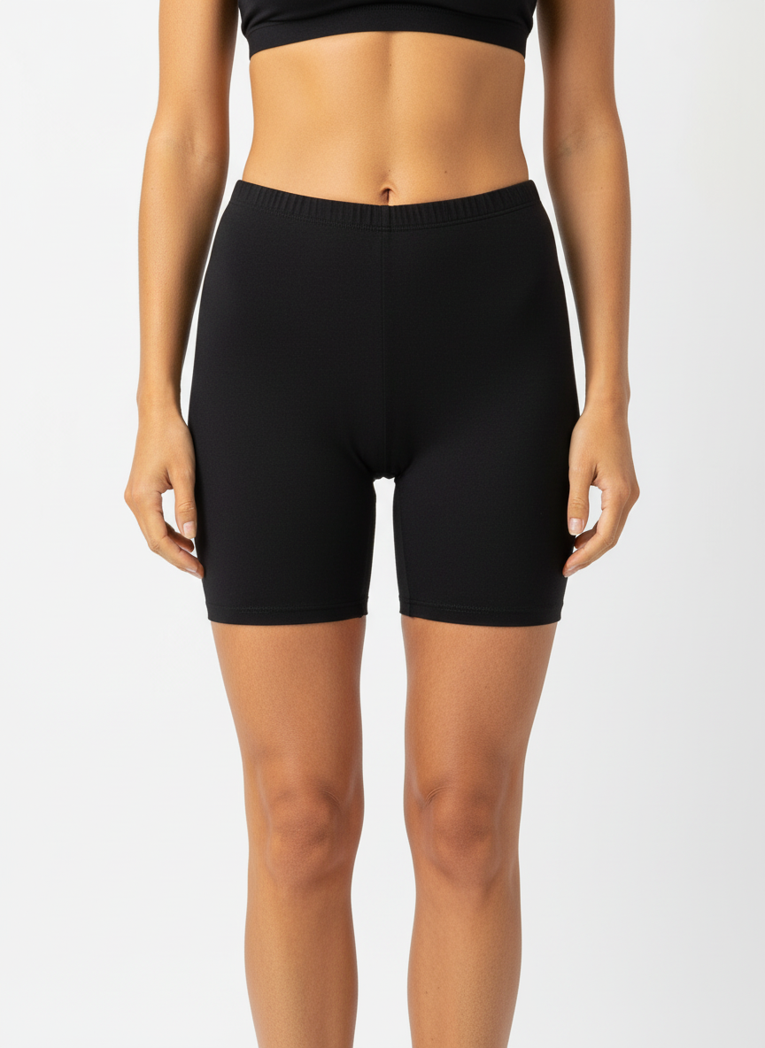 Cycling Shorts in Modal Cotton Supersoft Fabric Pack of 2 ( Skin,Black )